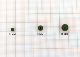 Бусина резиновая, диам. 4 мм., тёмно-болотная (упак. 10 шт.)