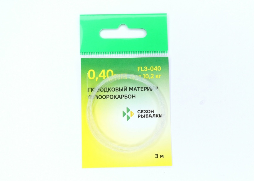 Поводковый материал ФЛЮОРОКАРБОН 0,40 мм. тест 10,2 кг. (3 м) фото 1