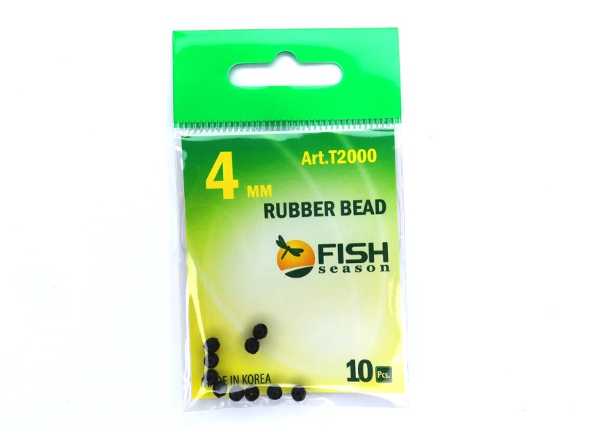 Бусина резиновая черная, ф 6 мм., отв. 1,2 мм. (упак. 10 шт.) фото 3