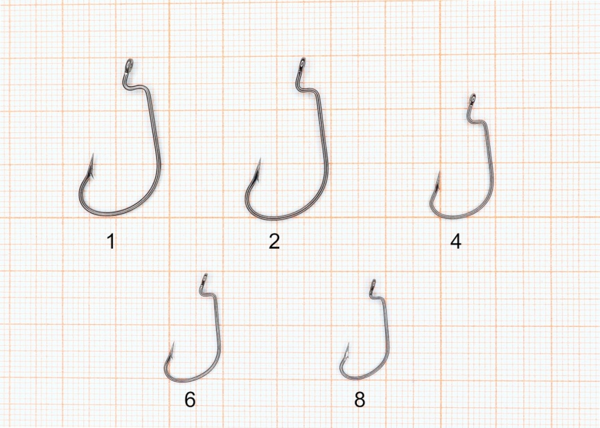 Крючок (офсет) WORM, №8, покрытие BN (5 шт) фото 3