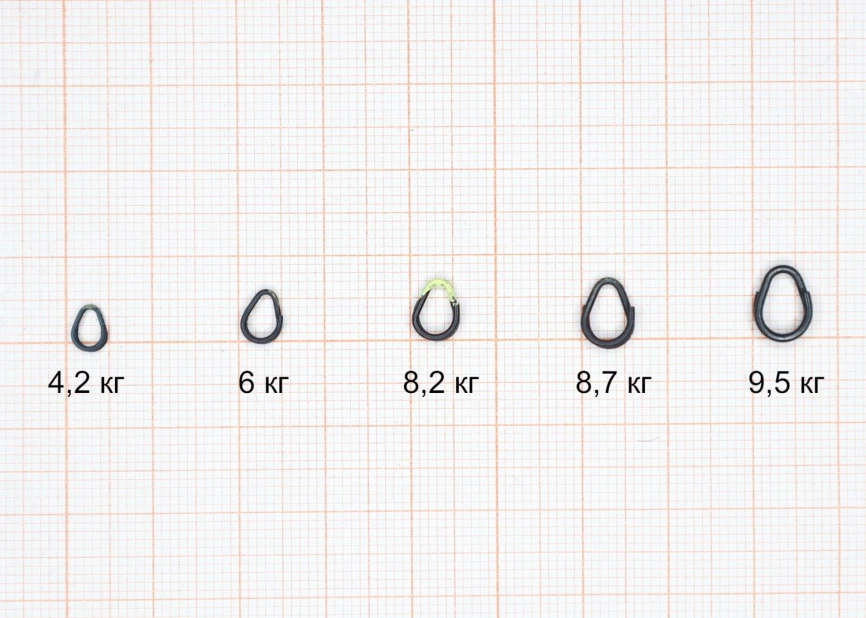 Кольцо титановое разжимное, 0,9х6,1х8,2 мм, тест 8,7 кг. (упак. 4 шт) фото 2