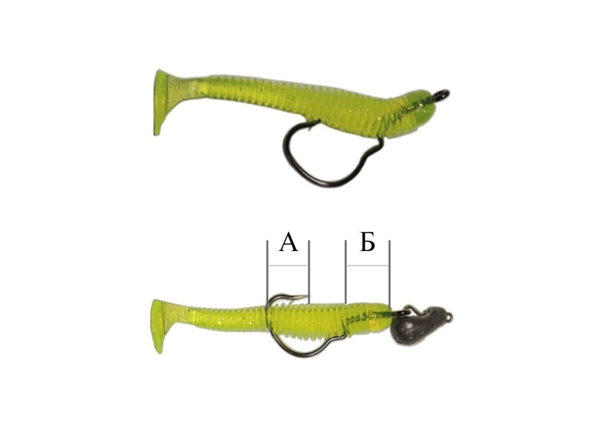 Крючок офсетный "Сезон Рыбалки" DOUBLE LOCK WORM, №2 (4 шт) фото 5