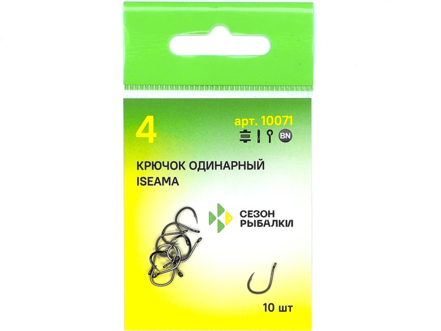 Крючок "Сезон Рыбалки" ISEAMA-RING №6 с ушком, покрытие BN (10 шт) фото 3