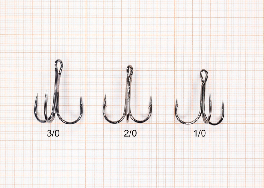 Крючок ТРОЙНОЙ Китай, №1, покрытие BN (уп. 20 шт.) фото 1