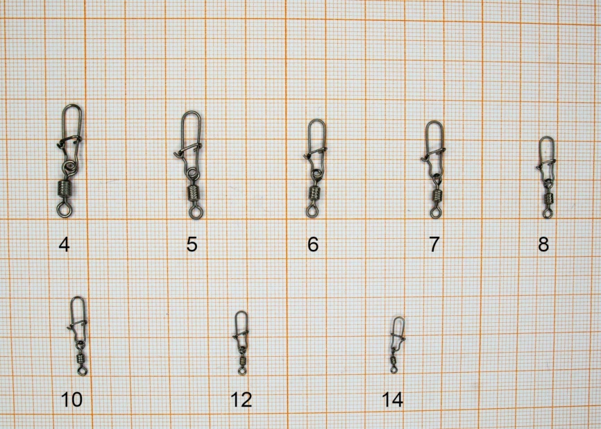 Вертлюжок с накаткой и застежкой Nice, №8 (12 кг), (упак. 9 шт) фото 2