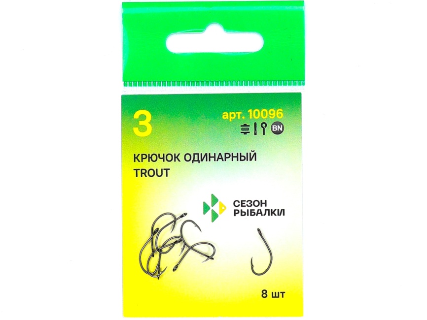 Крючок "Сезон Рыбалки" TROUT с БОЛЬШИМ ухом №6 (8 шт) фото 3